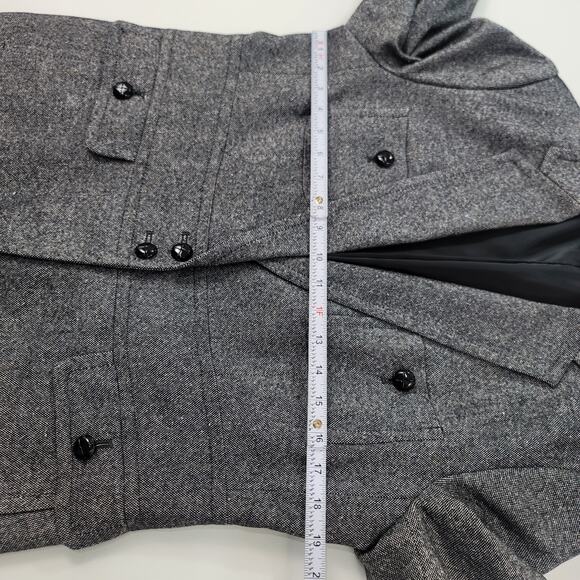 Talbots Blazer Size 12 Wood Blend Tweed Two Button Multiple Pockets Lined Career - Picture 8 of 11